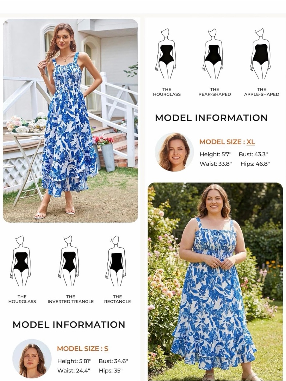 Grace Karin Blue and White Floral Midi Sundress - Picture 3 of 8